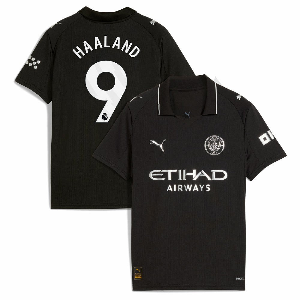 Erling Haaland Manchester City Youth 2025/26 Away Replica Player Jersey Black