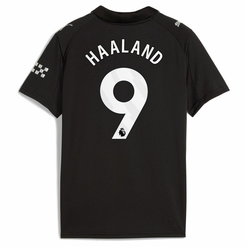 Erling Haaland Manchester City Youth 2025/26 Away Replica Player Jersey Black