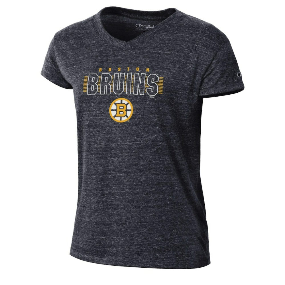 NHL Boston Bruins Champion Women's Tri-Blend V-Neck T-Shirt - Black
