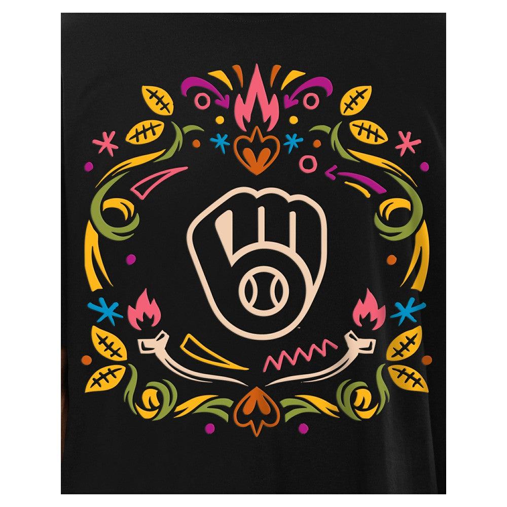 Milwaukee Brewers New Era Día de los Muertos T-Shirt - Black T-shirts