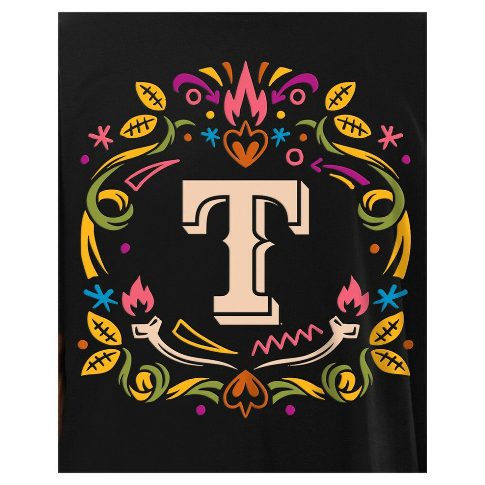 Texas Rangers New Era Día de los Muertos T-Shirt - Black T-shirts
