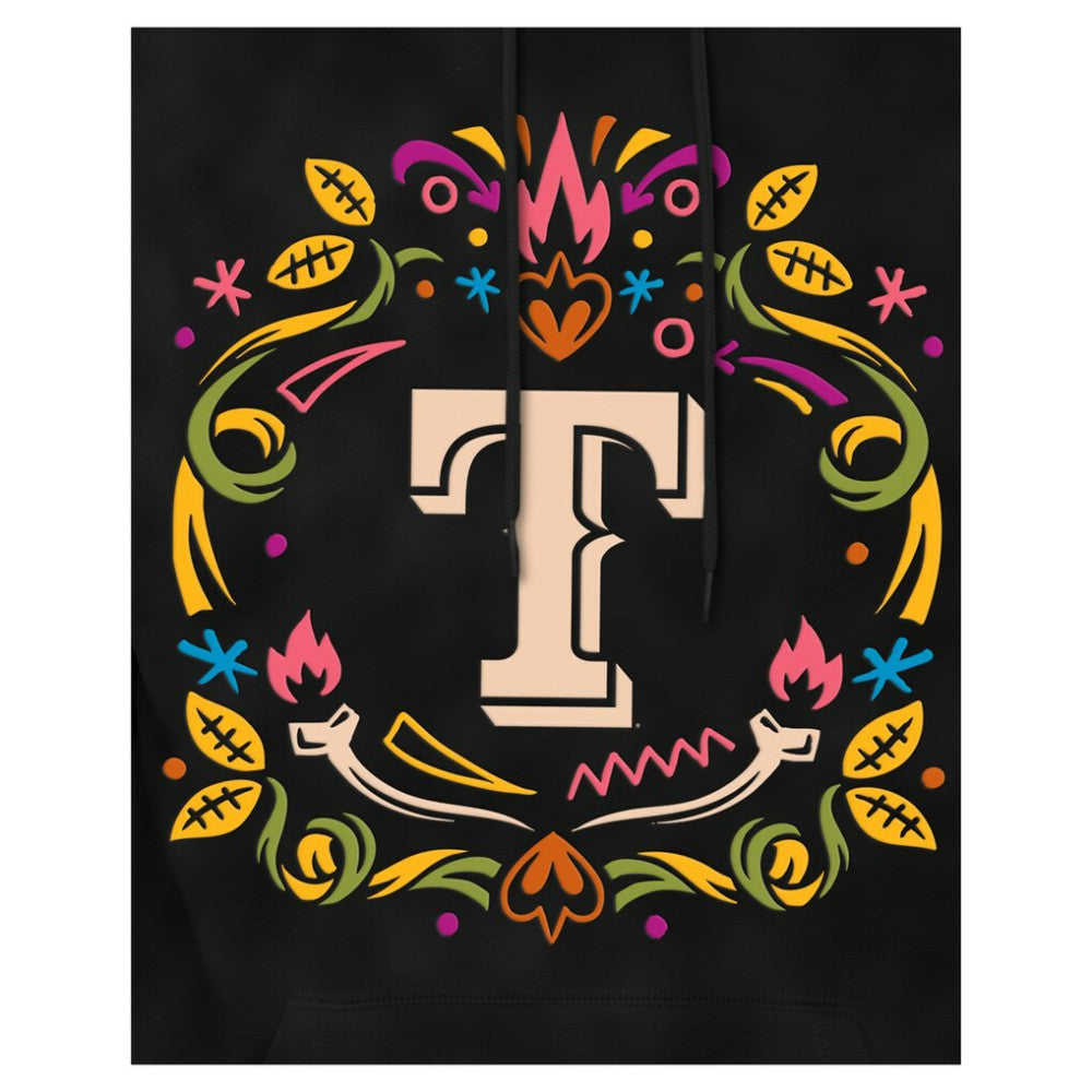 Texas Rangers New Era Día de los Muertos Brushed Fleece Hoodie - Black Hoodies