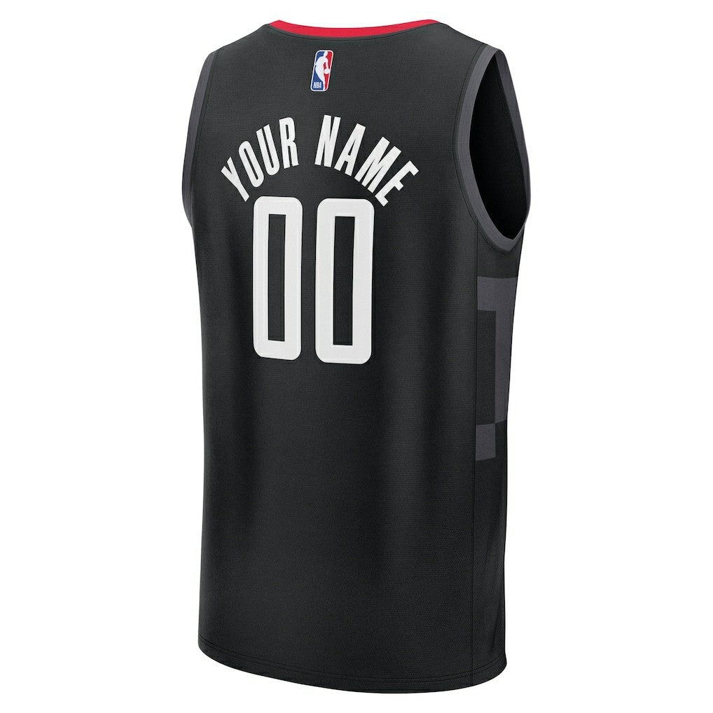 Houston Rockets Youth Fast Break Custom Jersey Statement Edition Black