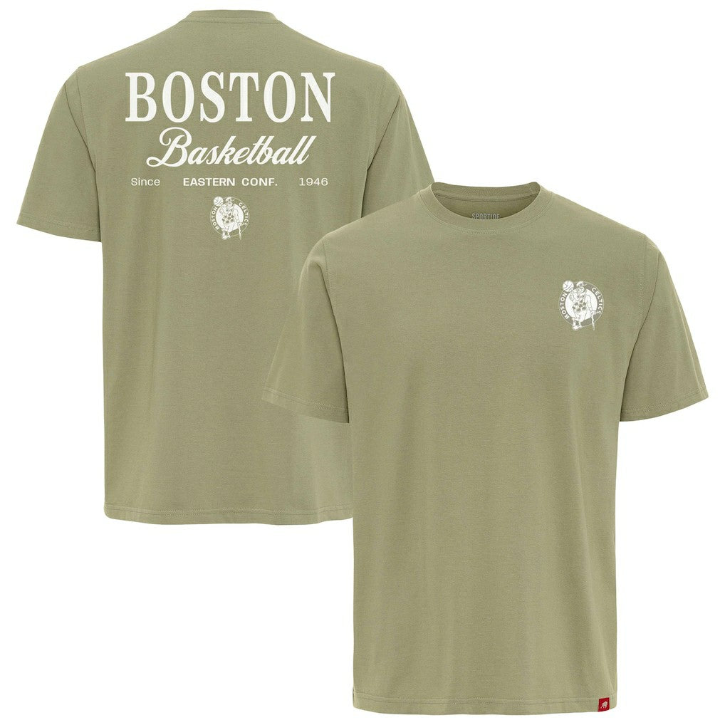 Boston Celtics Sportiqe Unisex Athletic Club Collection Duke Relaxed Fit Premium T-Shirt Olive