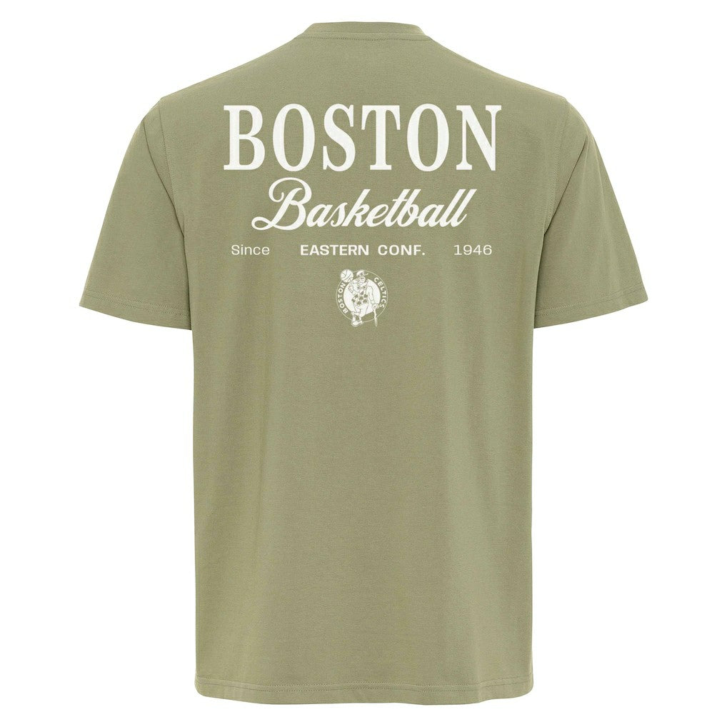 Boston Celtics Sportiqe Unisex Athletic Club Collection Duke Relaxed Fit Premium T-Shirt Olive