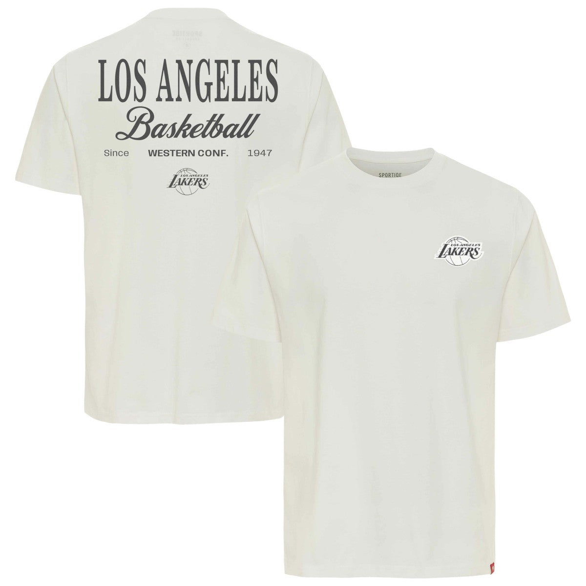 Los Angeles Lakers Sportiqe Unisex Athletic Club Collection Duke Relaxed Fit Premium T-Shirt Cream