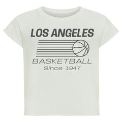 Los Angeles Lakers Sportiqe Women's Athletic Club Collection Alana Premium Cropped T-Shirt Cream