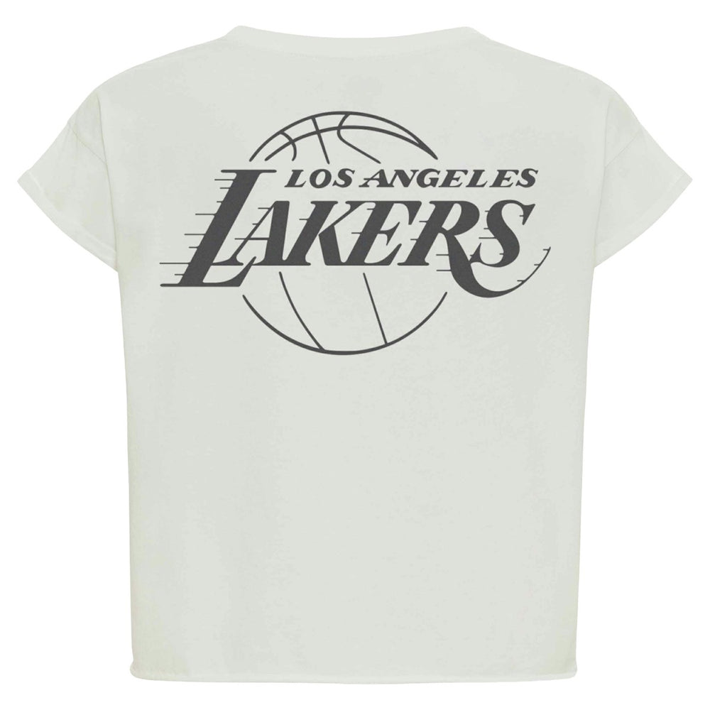 Los Angeles Lakers Sportiqe Women's Athletic Club Collection Alana Premium Cropped T-Shirt Cream