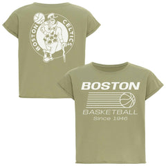 Boston Celtics Sportiqe Women's Athletic Club Collection Alana Premium Cropped T-Shirt Kelly Green