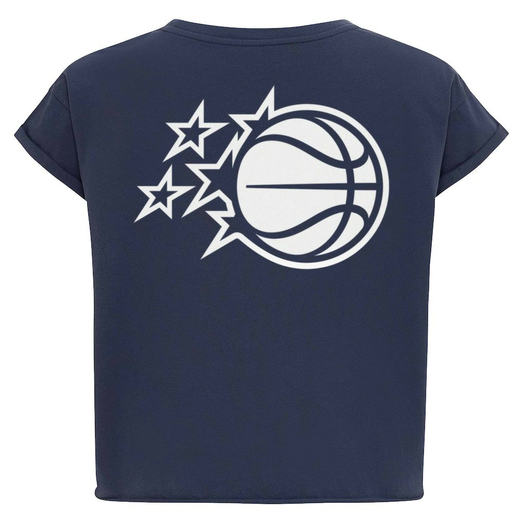 Orlando Magic Sportiqe Women's Athletic Club Collection Alana Premium Cropped T-Shirt Navy