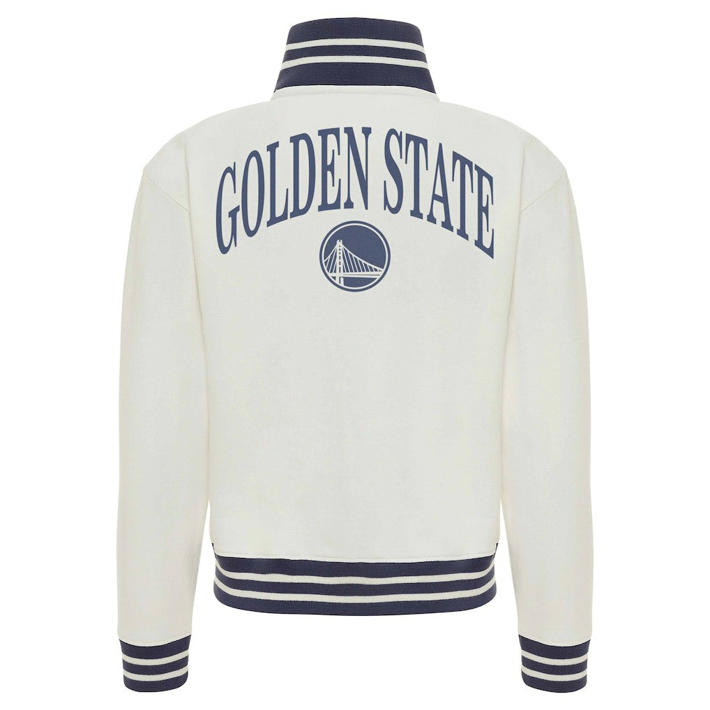 Golden State Warriors Sportiqe Women's Athletic Club Collection Sutton French Terry Full-Zip Jacket Cream