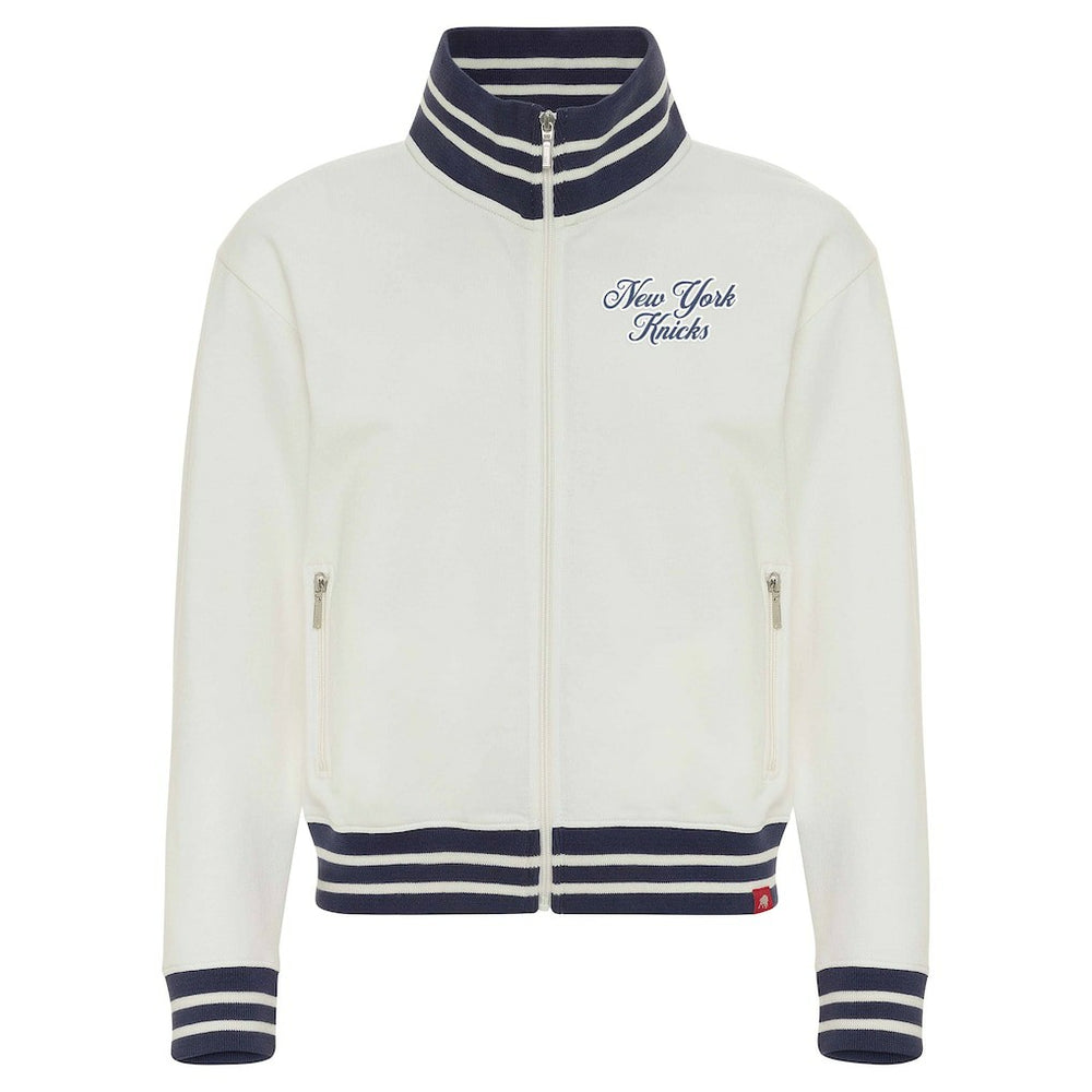 New York Knicks Sportiqe Women's Athletic Club Collection Sutton French Terry Full-Zip Jacket Cream