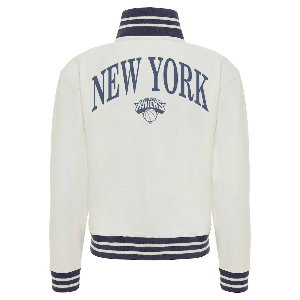 New York Knicks Sportiqe Women's Athletic Club Collection Sutton French Terry Full-Zip Jacket Cream