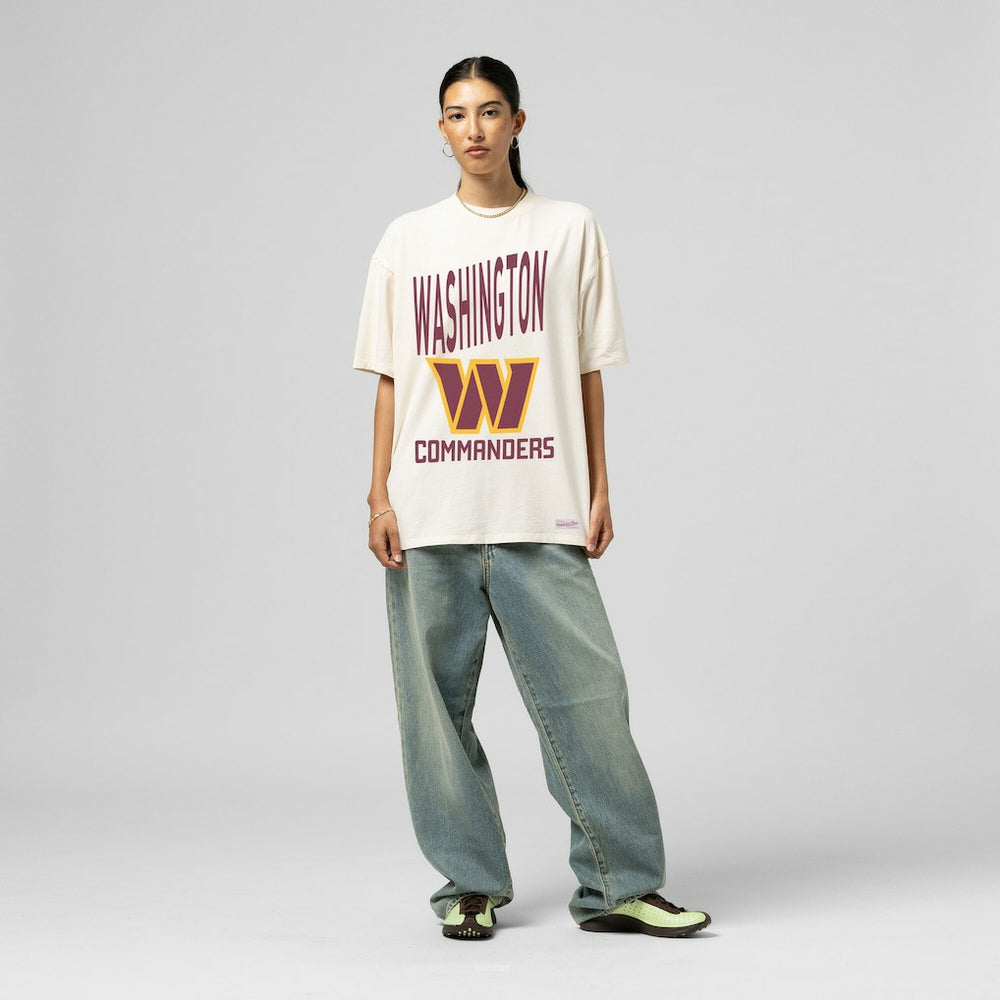 Washington Commanders Women's Logo Rise Boyfriend T-Shirt Cream