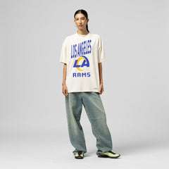 Los Angeles Rams Women's Logo Rise Boyfriend T-Shirt Cream