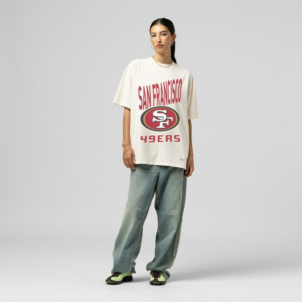 San Francisco 49ers Women's Logo Rise Boyfriend T-Shirt Cream