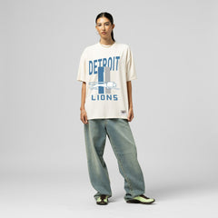 Detroit Lions Women's Logo Rise Boyfriend T-Shirt Cream
