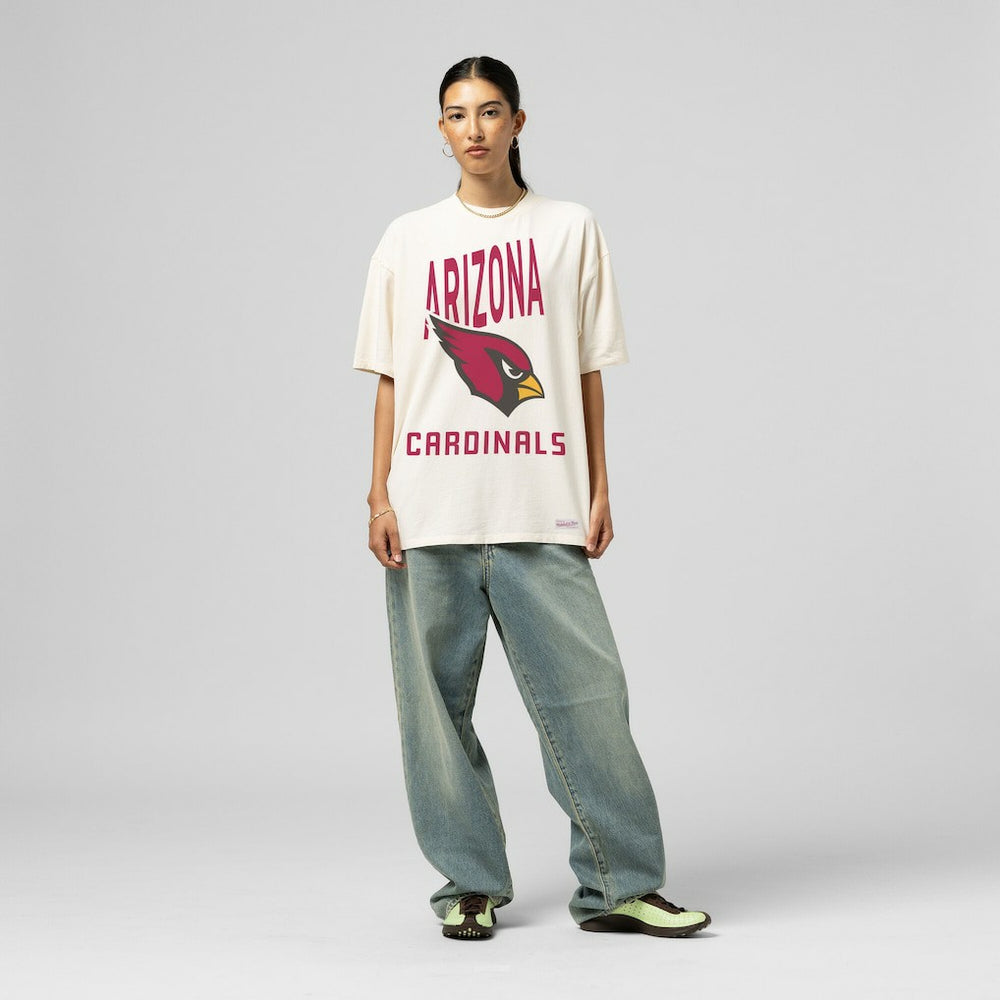 Arizona Cardinals Women's Logo Rise Boyfriend T-Shirt Cream