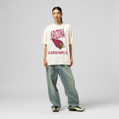 Arizona Cardinals Women's Logo Rise Boyfriend T-Shirt Cream