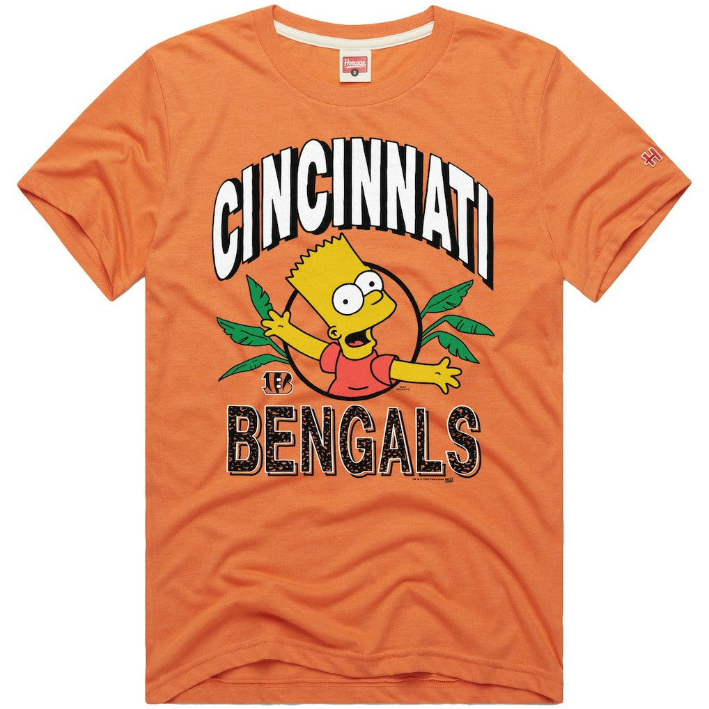 Cincinnati Bengals Homage x The Simpsons Unisex Tri-Blend T-Shirt Orange