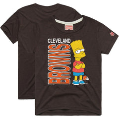 Cleveland Browns Homage x The Simpsons Unisex Tri-Blend T-Shirt Brown