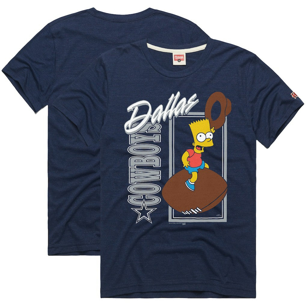 Dallas Cowboys Homage x The Simpsons Unisex Tri-Blend T-Shirt Navy