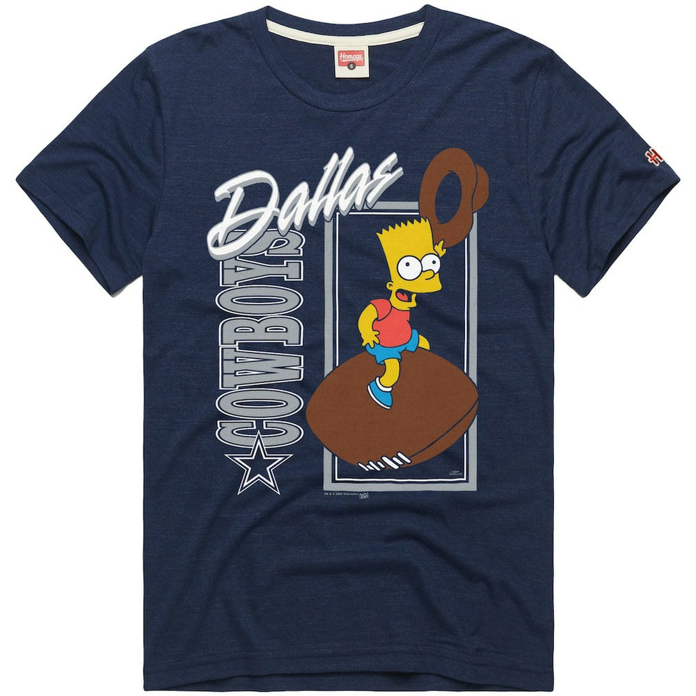 Dallas Cowboys Homage x The Simpsons Unisex Tri-Blend T-Shirt Navy