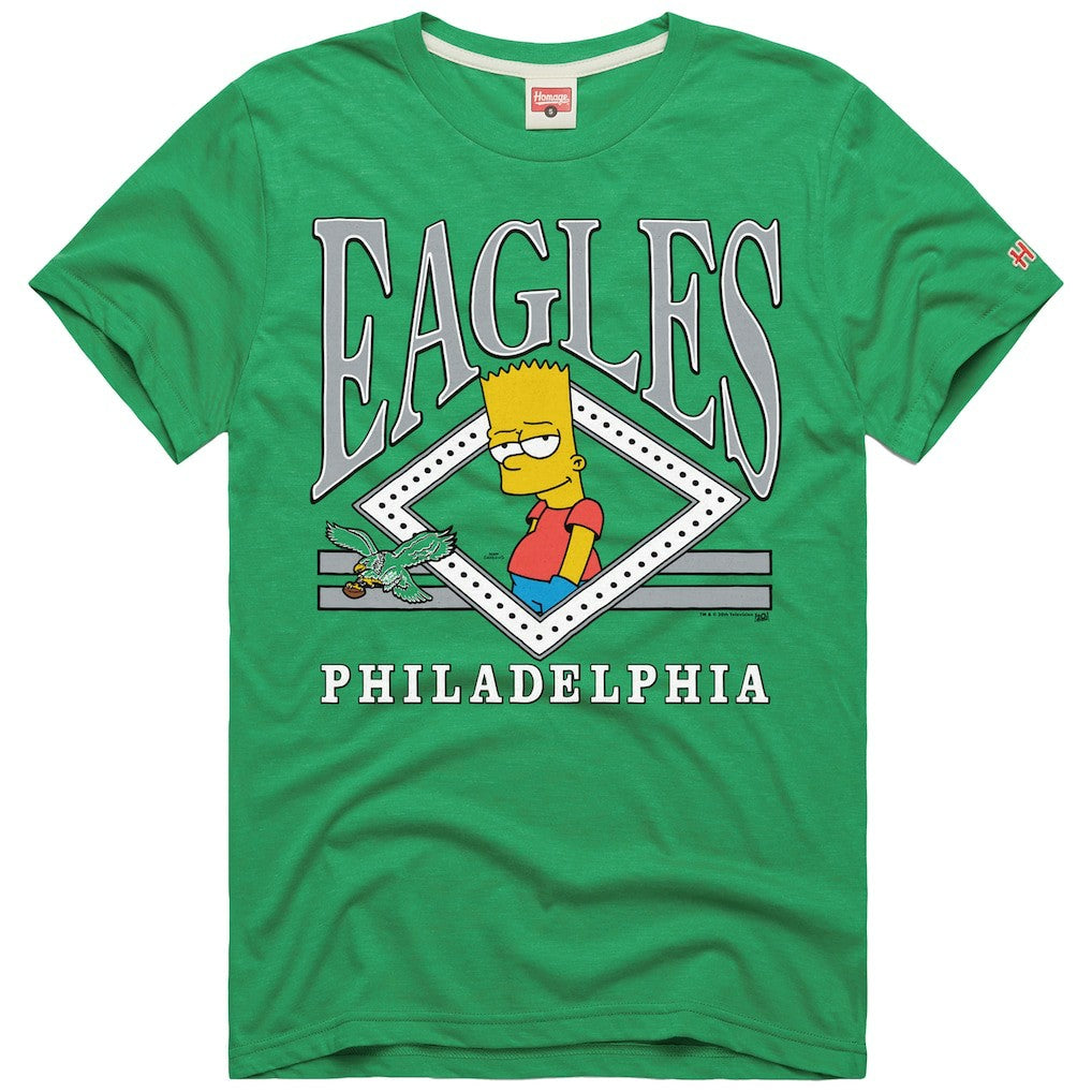 Philadelphia Eagles Homage x The Simpsons Unisex Tri-Blend T-Shirt Kelly Green