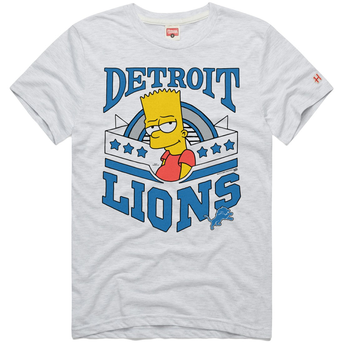 Detroit Lions Homage x The Simpsons Unisex Tri-Blend T-Shirt White