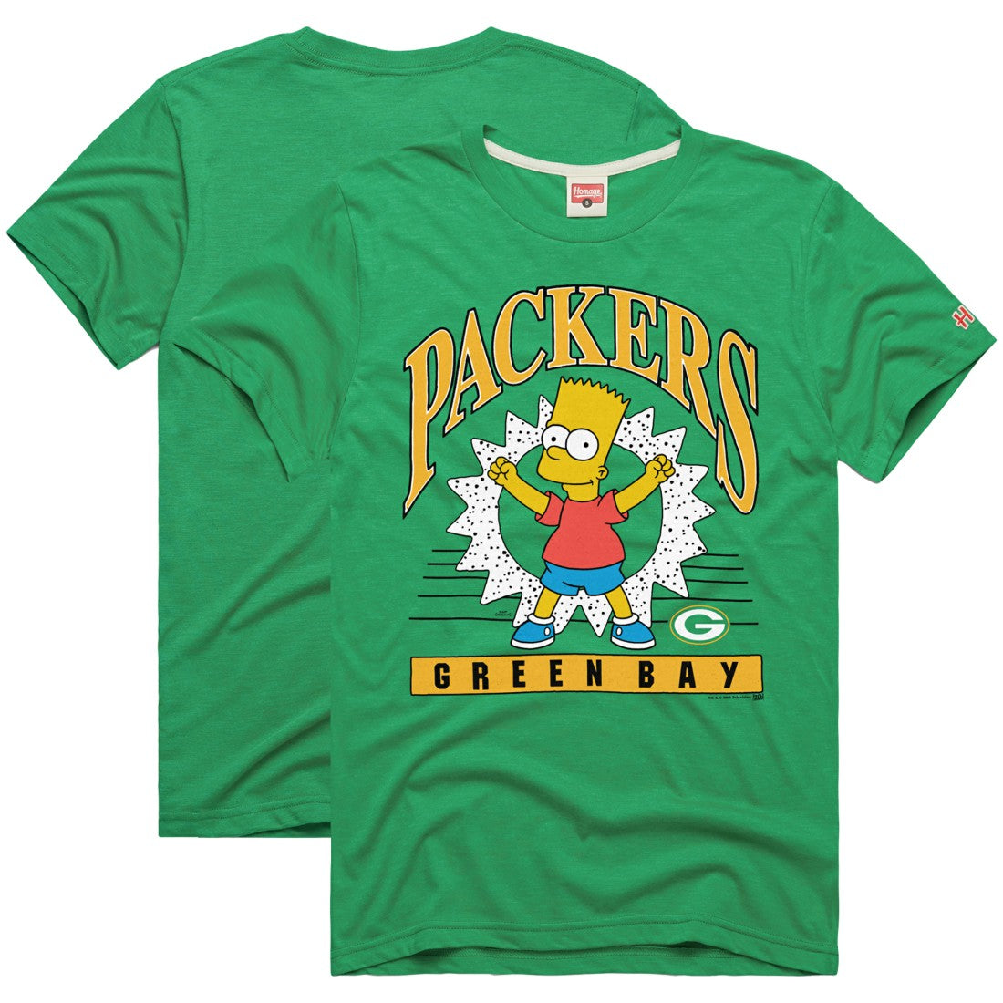 Green Bay Packers Homage x The Simpsons Unisex Tri-Blend T-Shirt Green