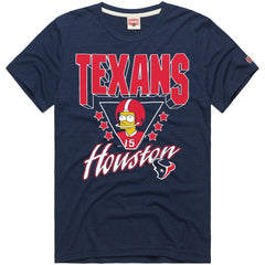 Houston Texans Homage x The Simpsons Unisex Tri-Blend T-Shirt Navy