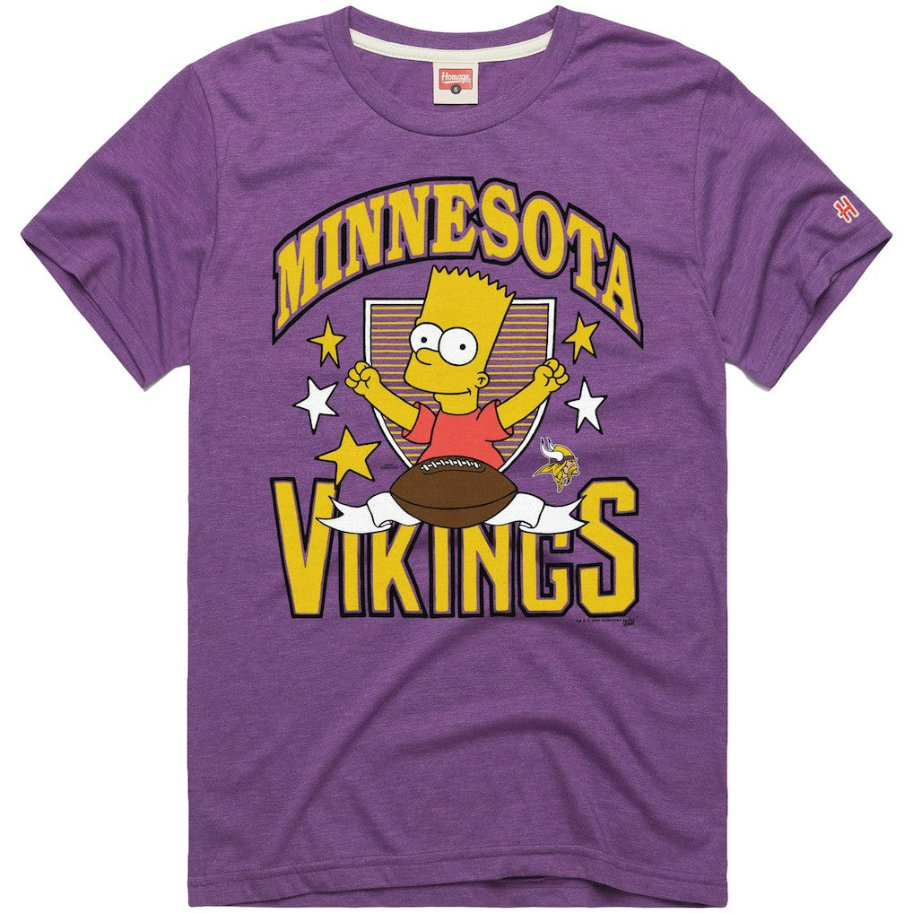 Minnesota Vikings Homage x The Simpsons Unisex Tri-Blend T-Shirt Purple