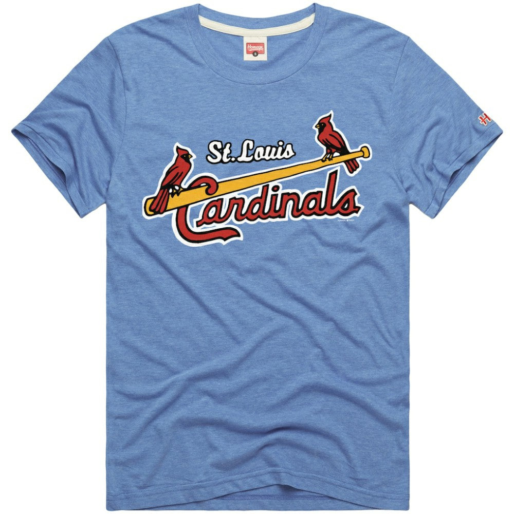 St. Louis Cardinals Homage Hyper Local Refresh Tri-Blend T-Shirt - Light Blue T-shirts