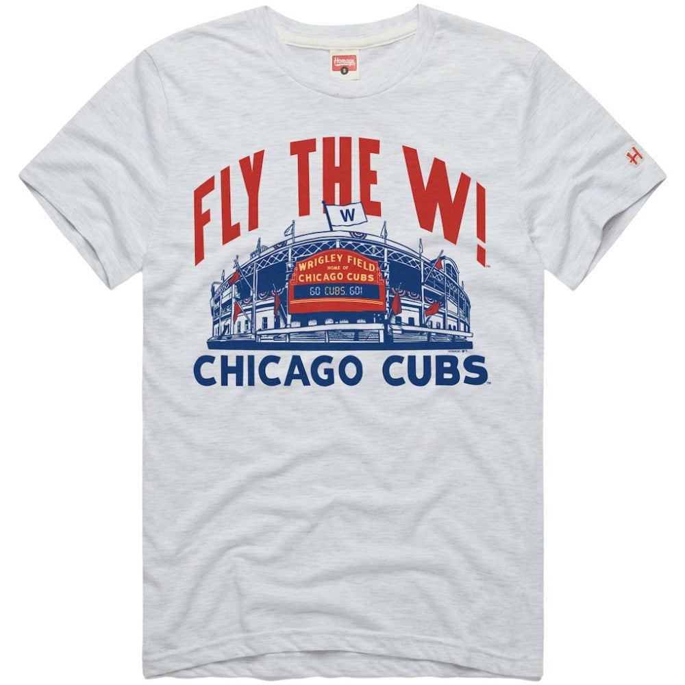 Chicago Cubs Homage Hyper Local Refresh Tri-Blend T-Shirt - Ash T-shirts