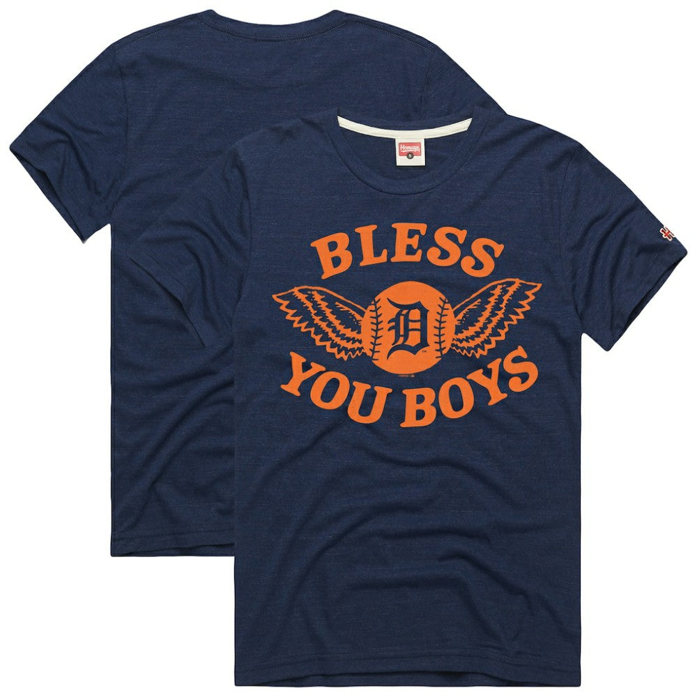 Detroit Tigers Homage Hyper Local Refresh Tri-Blend T-Shirt - Navy T-shirts
