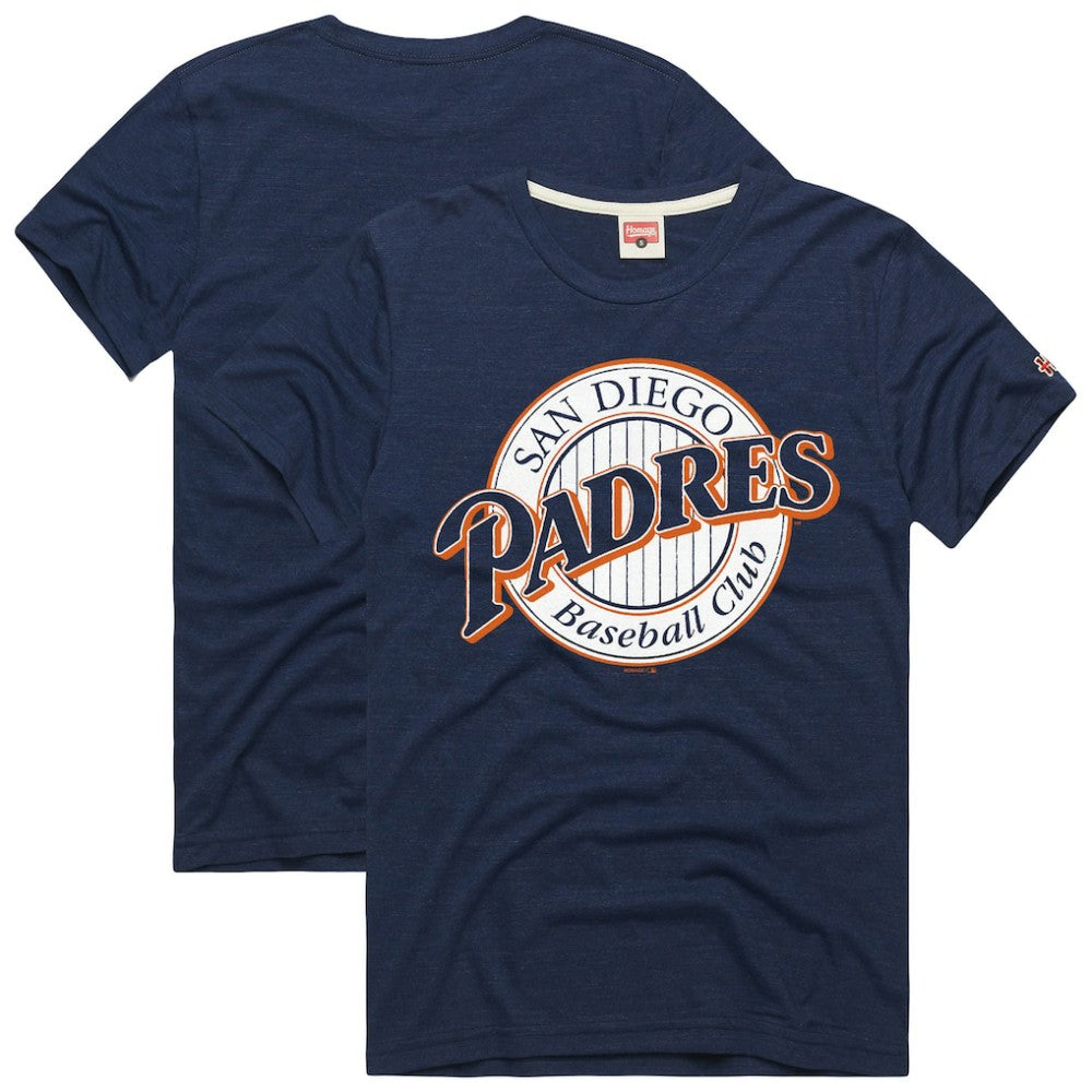 San Diego Padres Homage Hyper Local Refresh Tri-Blend T-Shirt - Navy T-shirts