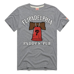 Philadelphia Phillies x It's Always Sunny in Philadelphia Homage Male Adult Flipadelphia Paddy's Pub T-Shirt - Gray T-shirts