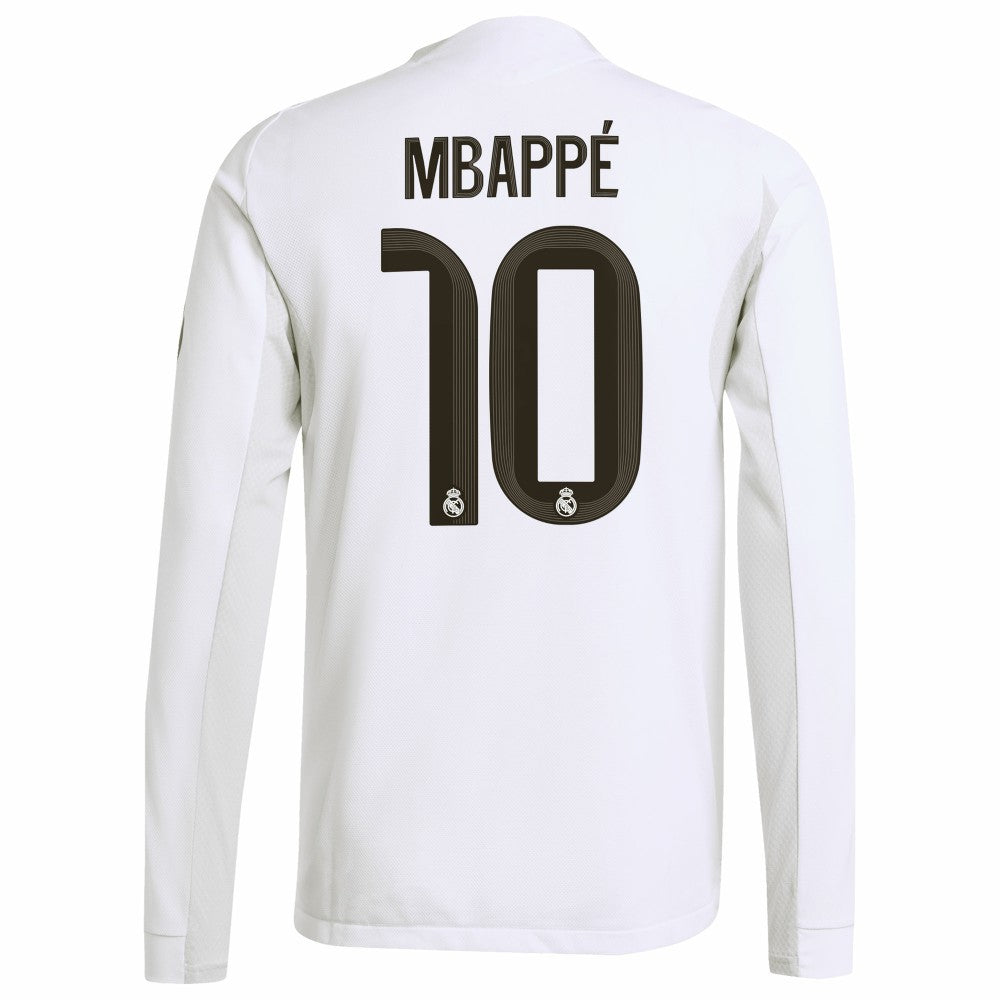 Kylian Mbappé Real Madrid 2025/26 Home Long Sleeve Player Jersey White sale
