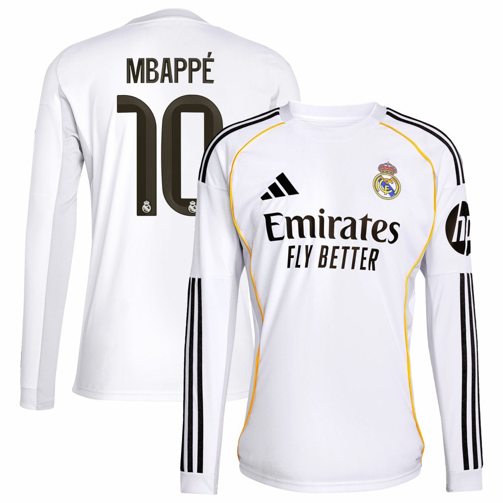 Kylian Mbappé Real Madrid 2025/26 Home Replica Player Jersey White