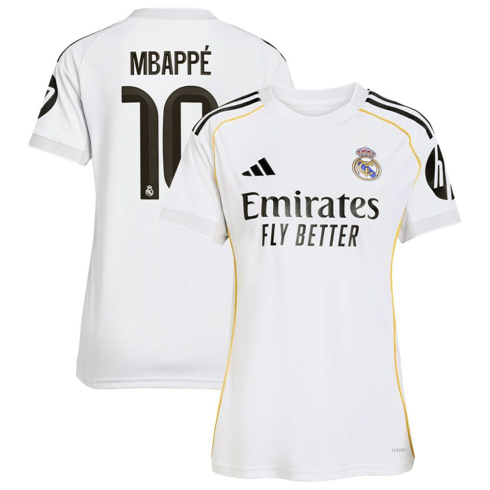 Kylian Mbappé Real Madrid Women's 2025/26 Home Replica Player Jersey White