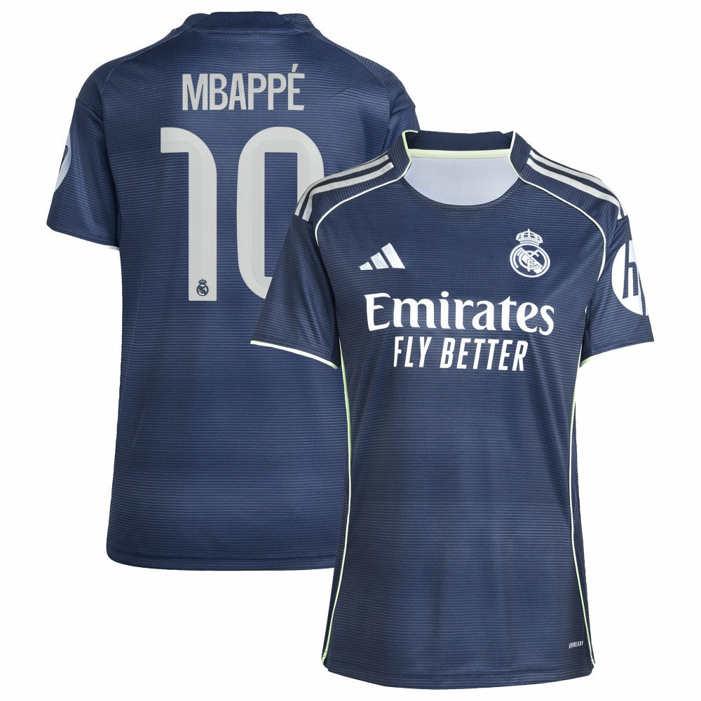 Kylian Mbappé Real Madrid Women's 2025/26 Away Replica Player Jersey Blue