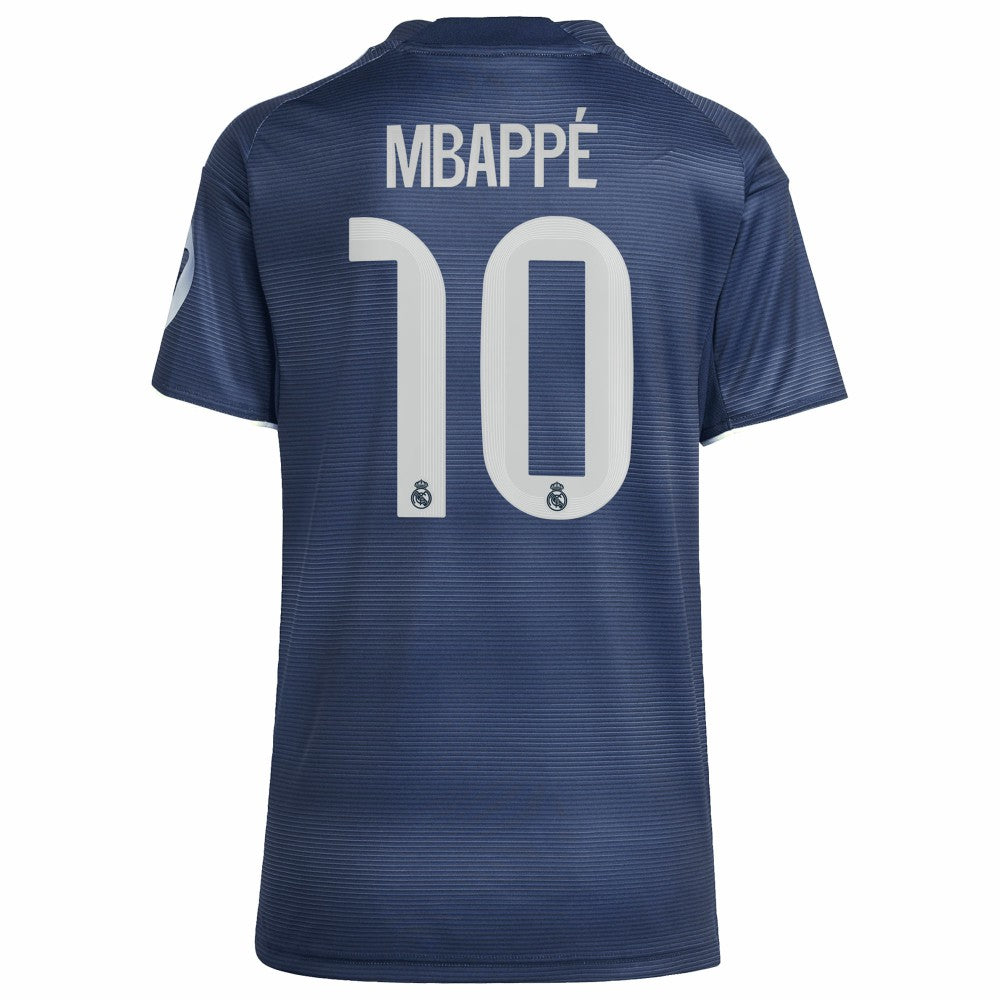 Kylian Mbappé Real Madrid Women's 2025/26 Away Replica Player Jersey Blue