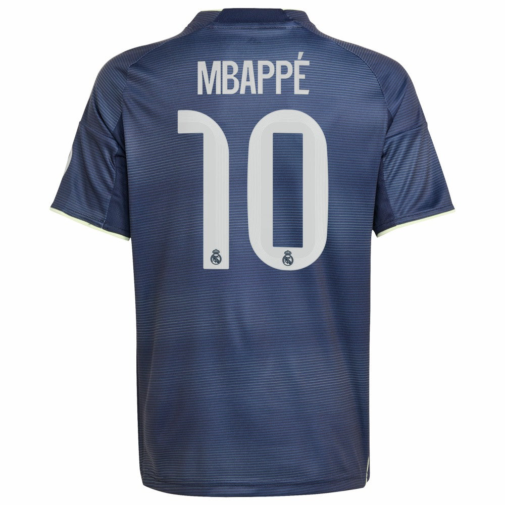 Kylian Mbappé Real Madrid Youth 2025/26 Away Replica Player Jersey Blue shop