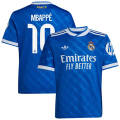Kylian Mbappé Real Madrid Youth 2025/26 Third Replica Player Jersey Blue