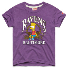 Baltimore Ravens Homage x The Simpsons Youth Tri-Blend T-Shirt Purple