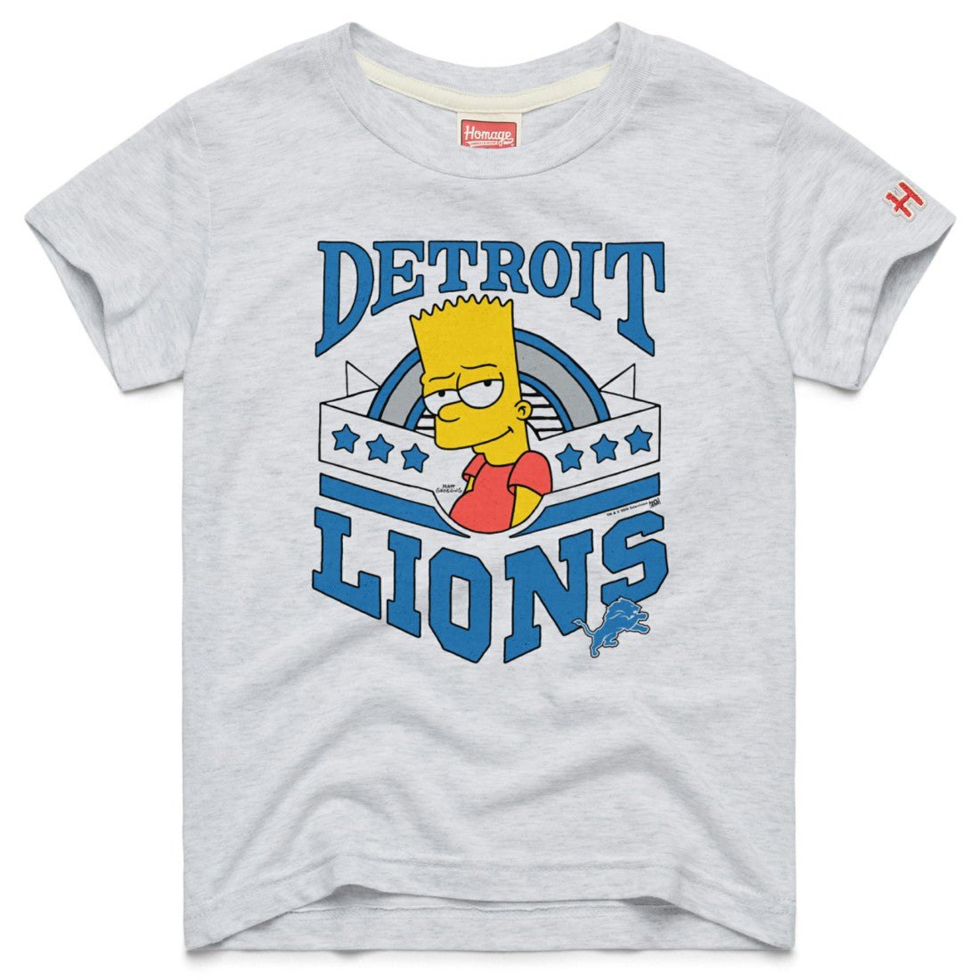 Detroit Lions Homage x The Simpsons Youth Tri-Blend T-Shirt White