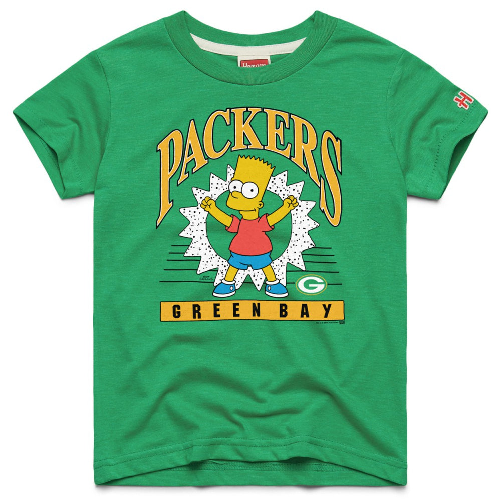 Green Bay Packers Homage x The Simpsons Youth Tri-Blend T-Shirt Kelly Green