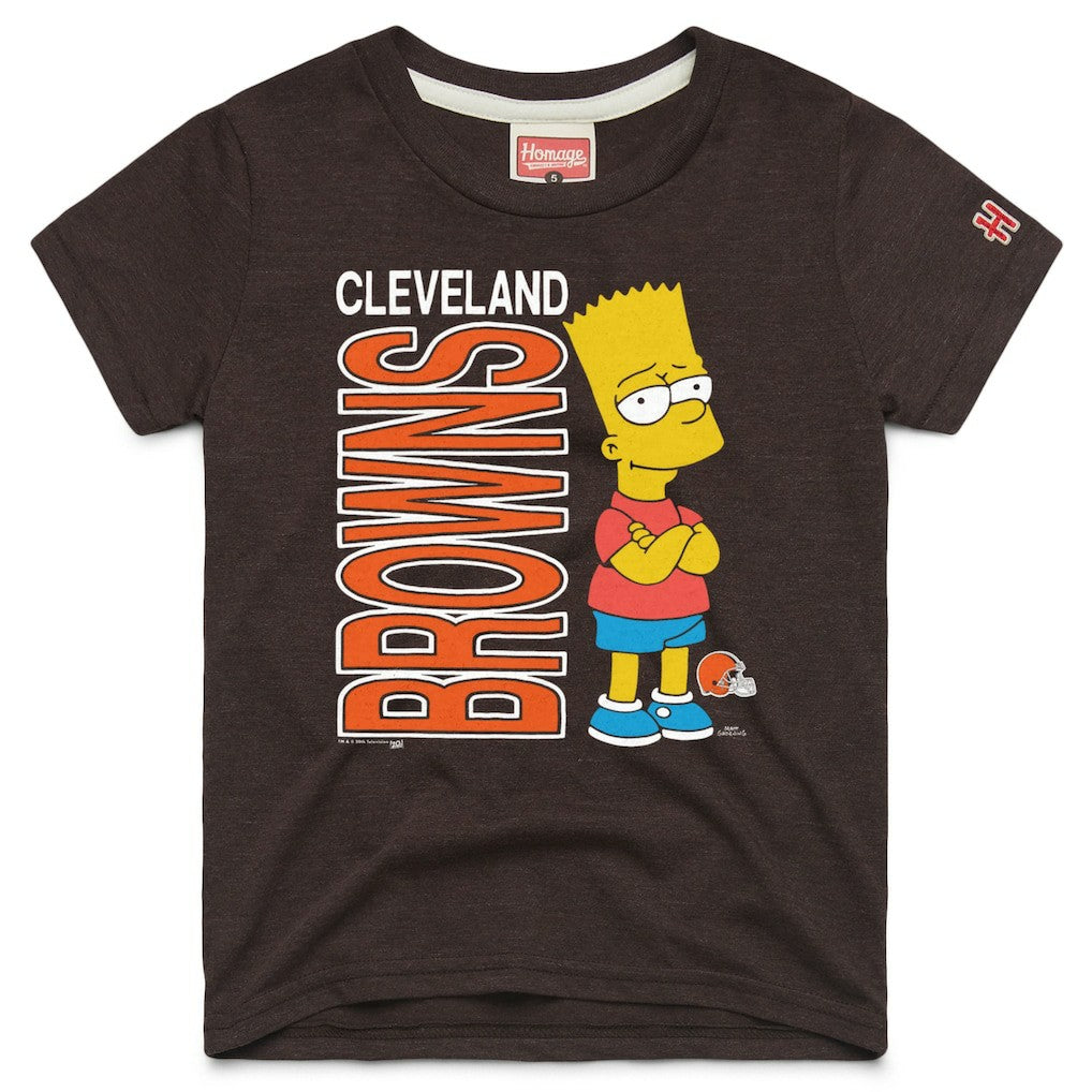 Cleveland Browns Homage x The Simpsons Youth Tri-Blend T-Shirt Brown