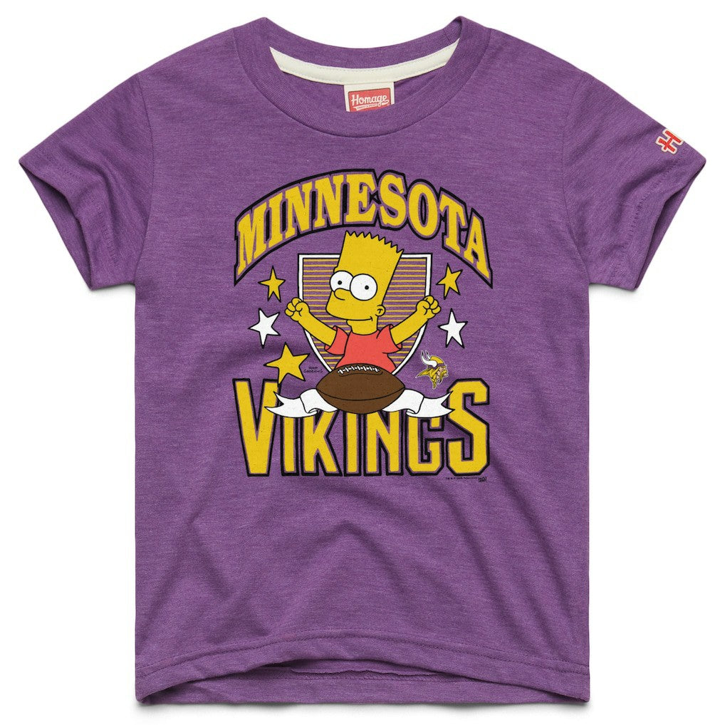 Minnesota Vikings Homage x The Simpsons Youth Tri-Blend T-Shirt Purple