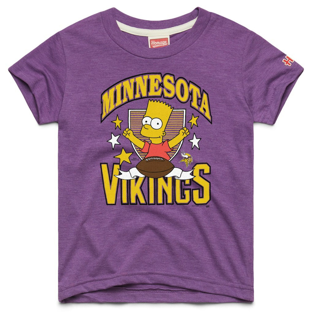 Minnesota Vikings Homage x The Simpsons Youth Tri-Blend T-Shirt Purple